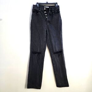 Pacsun The Dad Jean Black Distressed Women's Jeans Sz 23
